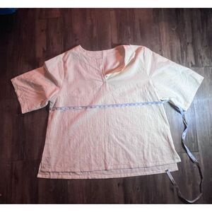 Women’s 3XL Ivory Textured Short Sleeve Blouse Plus Size Relaxed Fit